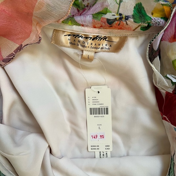 Anthropologie NWT Mandira Wirk off the shoulder asymmetrical floral dress - Picture 7 of 10